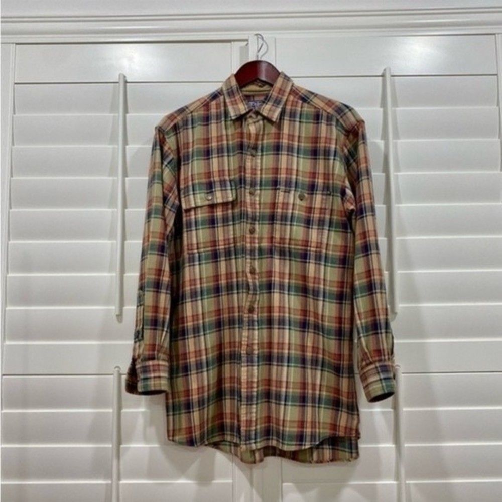Polo by Ralph Lauren Men's Brown Blue Plaid. Button-down. Large